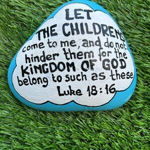 Inspirational Painted Stone with Bible Verse